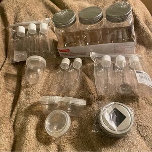 Plastic jars, bottles and lid with solar